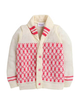Little Angels Knit & Neat Diamond Charm Cardigan Knit & Neat Diamond Charm Crem & Fuscia / 1 - 2 Years